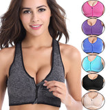 WANAYOU 7 Colors Women Zipper Push Up Sports Bras - jambastore