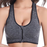 WANAYOU 7 Colors Women Zipper Push Up Sports Bras - jambastore